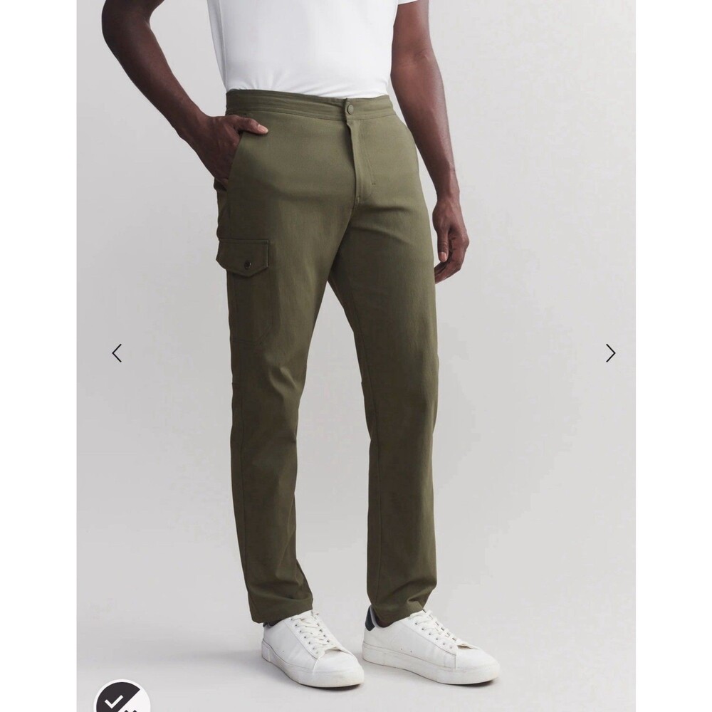 NWT Rhone Men’s Boathouse Cargo Pants Slim Fit Green MSRP $138 XXL Elastic Waist